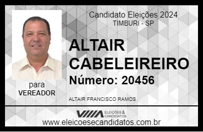 Candidato ALTAIR CABELEIREIRO 2024 - TIMBURI - Eleições