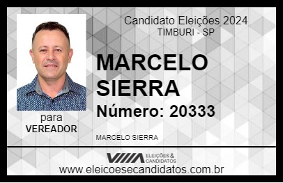 Candidato MARCELO SIERRA 2024 - TIMBURI - Eleições