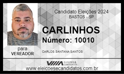 Candidato CARLINHOS 2024 - BASTOS - Eleições