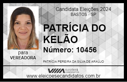 Candidato PATRÍCIA DO KELÃO 2024 - BASTOS - Eleições