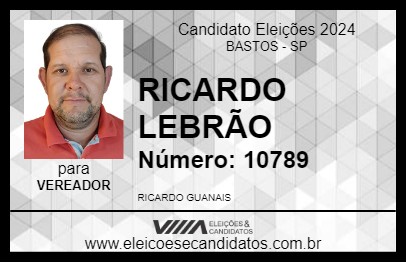 Candidato RICARDO LEBRÃO 2024 - BASTOS - Eleições