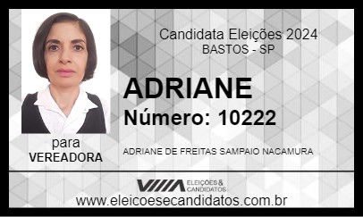 Candidato ADRIANE 2024 - BASTOS - Eleições