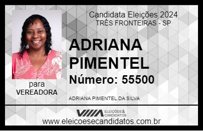 Candidato ADRIANA PIMENTEL 2024 - TRÊS FRONTEIRAS - Eleições