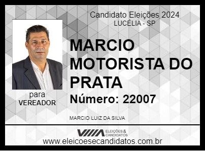 Candidato MARCIO MOTORISTA DO PRATA 2024 - LUCÉLIA - Eleições