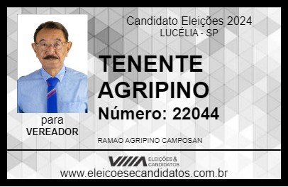 Candidato TENENTE AGRIPINO 2024 - LUCÉLIA - Eleições