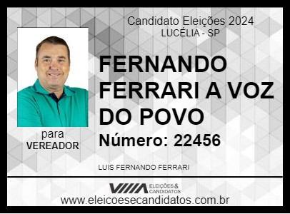 Candidato FERNANDO FERRARI A VOZ DO POVO 2024 - LUCÉLIA - Eleições