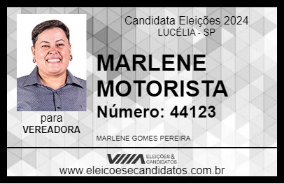 Candidato MARLENE MOTORISTA 2024 - LUCÉLIA - Eleições