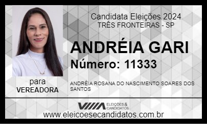 Candidato ANDRÉIA GARI 2024 - TRÊS FRONTEIRAS - Eleições