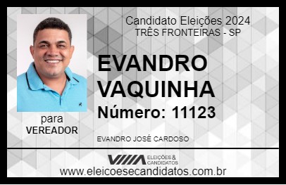 Candidato EVANDRO VAQUINHA 2024 - TRÊS FRONTEIRAS - Eleições