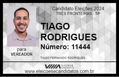 Candidato TIAGO RODRIGUES 2024 - TRÊS FRONTEIRAS - Eleições