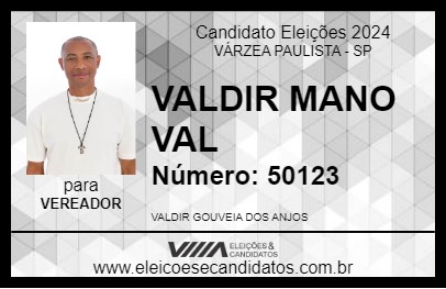 Candidato VALDIR MANO VAL 2024 - VÁRZEA PAULISTA - Eleições