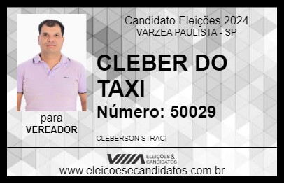 Candidato CLEBER DO TAXI 2024 - VÁRZEA PAULISTA - Eleições