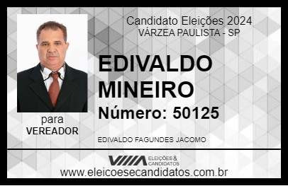 Candidato EDIVALDO MINEIRO 2024 - VÁRZEA PAULISTA - Eleições