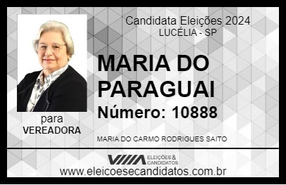 Candidato MARIA DO PARAGUAY 2024 - LUCÉLIA - Eleições