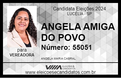 Candidato ANGELA AMIGA DO POVO 2024 - LUCÉLIA - Eleições