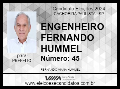 Candidato ENGENHEIRO FERNANDO HUMMEL 2024 - CACHOEIRA PAULISTA - Eleições