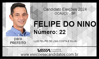 Candidato FELIPE DO NINO 2024 - OCAUÇU - Eleições