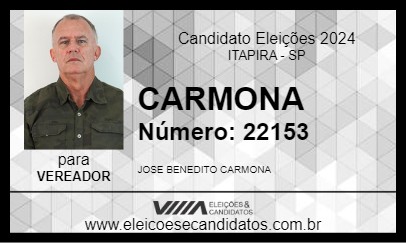 Candidato CARMONA 2024 - ITAPIRA - Eleições