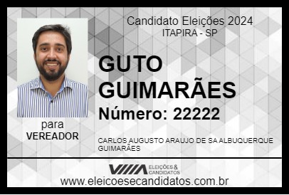 Candidato GUTO GUIMARÃES 2024 - ITAPIRA - Eleições