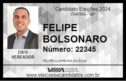 Candidato FELIPE BOLSONARO 2024 - ITAPIRA - Eleições