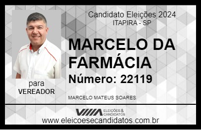 Candidato MARCELO DA FARMÁCIA 2024 - ITAPIRA - Eleições