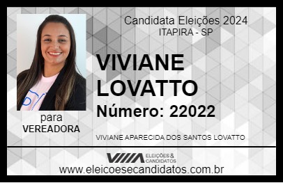 Candidato VIVIANE LOVATTO 2024 - ITAPIRA - Eleições