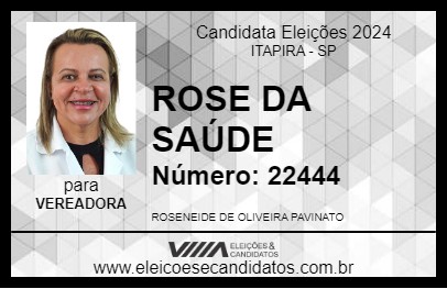 Candidato ROSE DA SAÚDE 2024 - ITAPIRA - Eleições