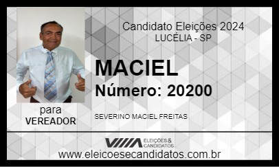 Candidato MACIEL 2024 - LUCÉLIA - Eleições