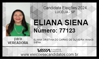 Candidato ELIANA SIENA 2024 - LUCÉLIA - Eleições