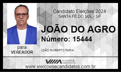 Candidato JOÃO DO AGRO 2024 - SANTA FÉ DO SUL - Eleições