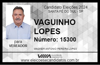 Candidato VAGUINHO LOPES 2024 - SANTA FÉ DO SUL - Eleições