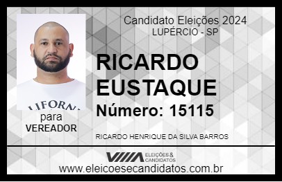 Candidato RICARDO EUSTAQUE 2024 - LUPÉRCIO - Eleições