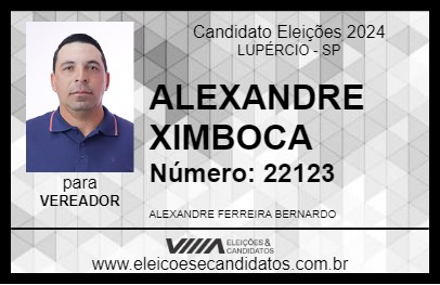 Candidato ALEXANDRE XIMBOCA 2024 - LUPÉRCIO - Eleições