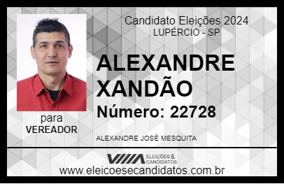 Candidato ALEXANDRE XANDÃO 2024 - LUPÉRCIO - Eleições