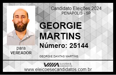 Candidato GEORGIE MARTINS 2024 - PENÁPOLIS - Eleições