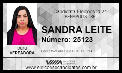 Candidato SANDRA LEITE 2024 - PENÁPOLIS - Eleições