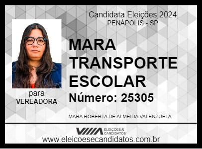 Candidato MARA TRANSPORTE ESCOLAR  2024 - PENÁPOLIS - Eleições