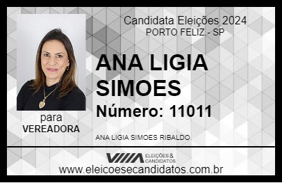 Candidato ANA LIGIA SIMOES 2024 - PORTO FELIZ - Eleições