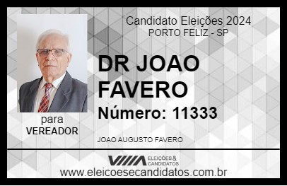 Candidato DR JOAO FAVERO 2024 - PORTO FELIZ - Eleições