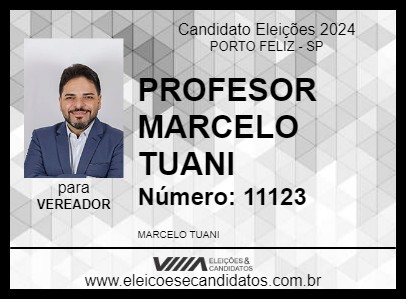 Candidato PROFESSOR MARCELO TUANI 2024 - PORTO FELIZ - Eleições