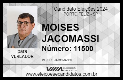 Candidato MOISES JACOMASSI 2024 - PORTO FELIZ - Eleições