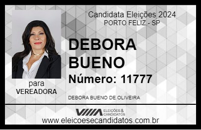 Candidato DEBORA BUENO 2024 - PORTO FELIZ - Eleições