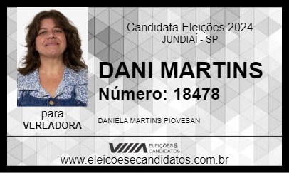 Candidato DANI MARTINS 2024 - JUNDIAÍ - Eleições