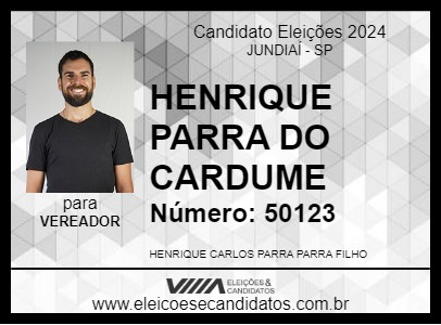 Candidato HENRIQUE PARRA DO CARDUME 2024 - JUNDIAÍ - Eleições