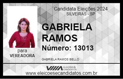 Candidato GABRIELA RAMOS 2024 - SILVEIRAS - Eleições