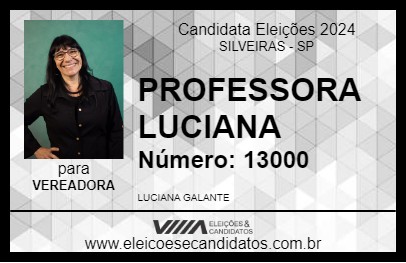 Candidato PROFESSORA LUCIANA 2024 - SILVEIRAS - Eleições