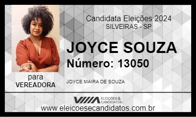 Candidato JOYCE SOUZA 2024 - SILVEIRAS - Eleições