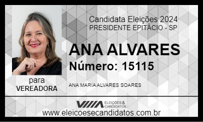 Candidato ANA ALVARES 2024 - PRESIDENTE EPITÁCIO - Eleições