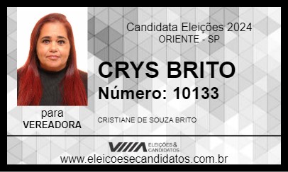 Candidato CRYS BRITO 2024 - ORIENTE - Eleições