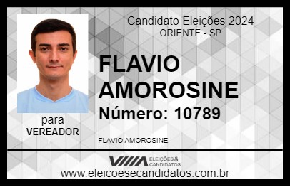 Candidato FLAVIO AMOROSINE 2024 - ORIENTE - Eleições